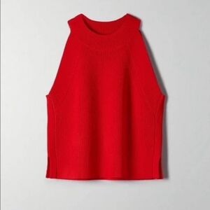 Aritzia Wilfred Crevier Knit Top in Goji Red